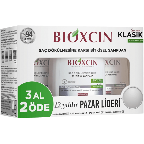 Shampo klasike Bioxcin për flokë të yndyrshëm 2+1